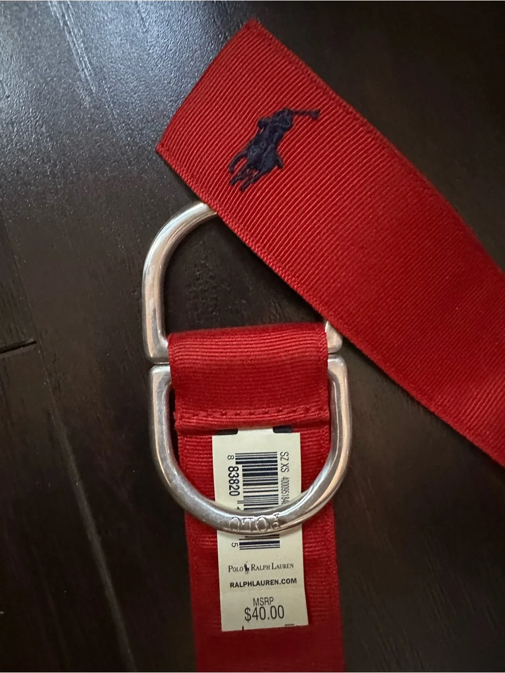 Polo Ralph Lauren Red Fabric Belt NWT
